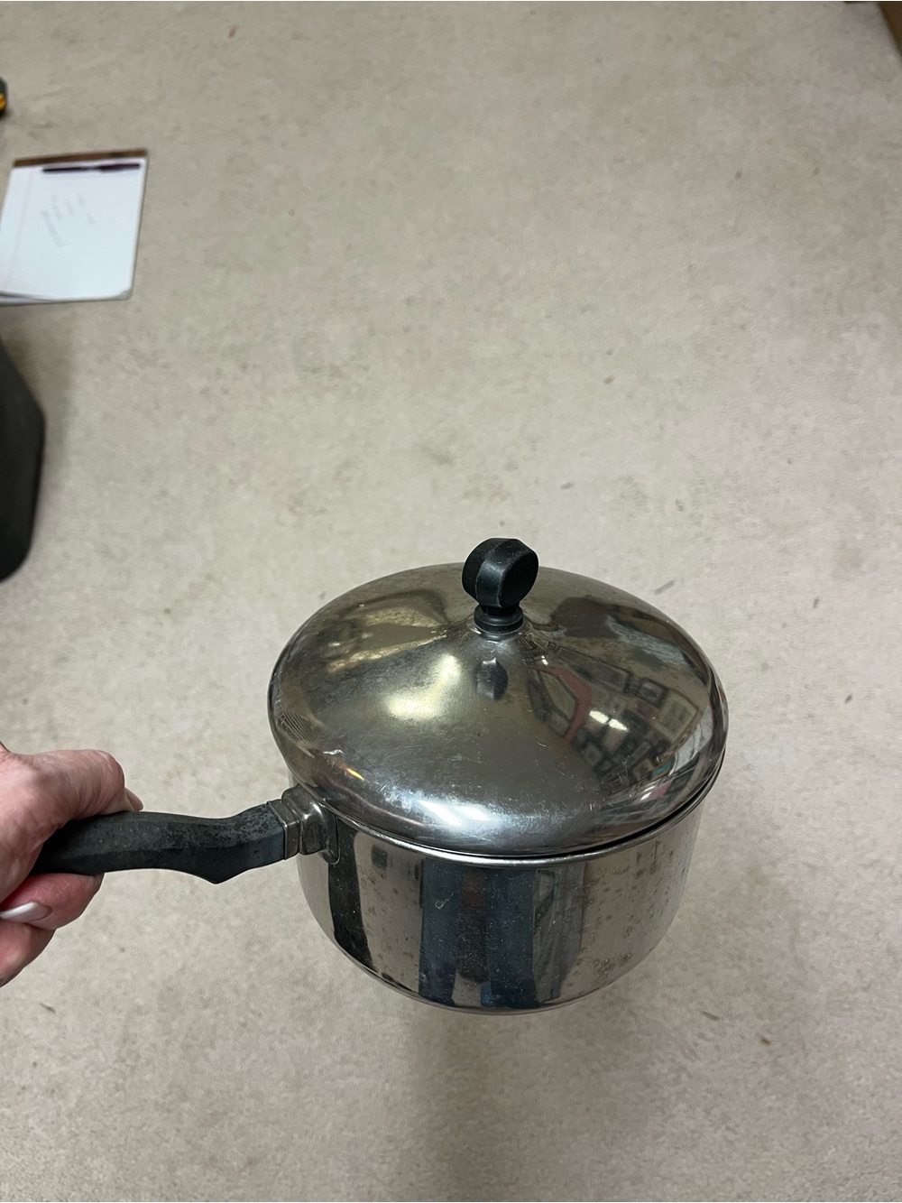 VINTAGE Farberware aluminum Clad 2qt Stainless Steel Saucepan with lid